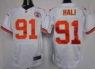 Nike Kansas City Chiefs #91 Tamba Hali White Elite Jersey 