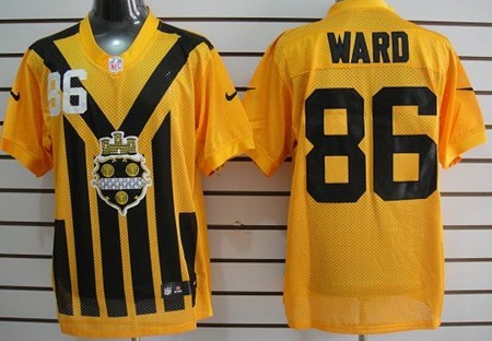 Nike Pittsburgh Steelers #86 Hines Ward 1933 Yellow Throwback Jersey 