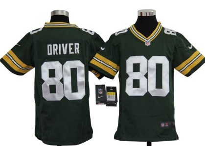 Nike Green Bay Packers #80 Donald Driver Green Game Kids Jersey 