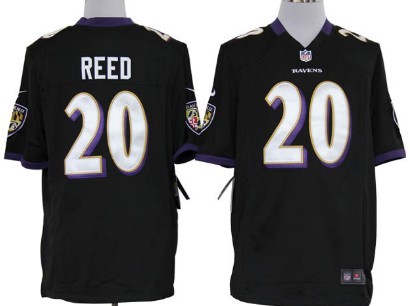 Nike Baltimore Ravens #20 Ed Reed Black Game Jersey 