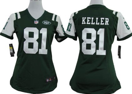 Nike New York Jets #81 Dustin Keller Green Game Womens Jersey