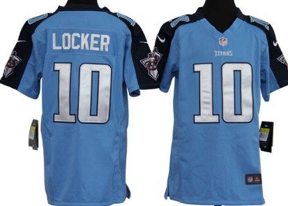 Nike Tennessee Titans #10 Jake Locker Light Blue Game Kids Jersey 