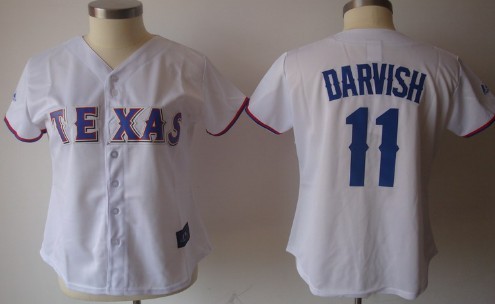 Texas Rangers #11 Yu Darvish White With Blue Womens Jersey