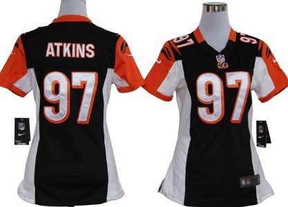 Nike Cincinnati Bengals #97 Geno Atkins Black Game Womens Jersey