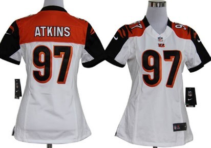 Nike Cincinnati Bengals #97 Geno Atkins White Game Womens Jersey