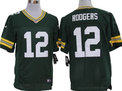 Nike Green Bay Packers #12 Aaron Rodgers Green Elite Jersey 