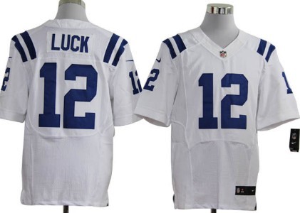 Nike Indianapolis Colts #12 Andrew Luck White Elite Jersey 