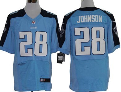 Nike Tennessee Titans #28 Chris Johnson Light Blue Elite Jersey 