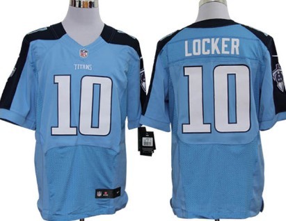 Nike Tennessee Titans #10 Jake Locker Light Blue Elite Jersey 