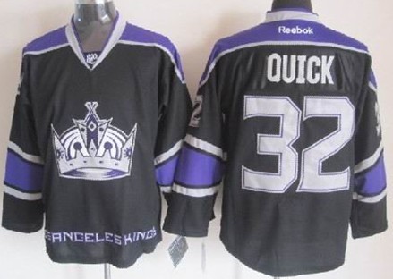 Los Angeles Kings #32 Jonathan Quick Black Third Jersey