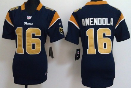 Nike St. Louis Rams #16 Danny Amendola Navy Blue Game Womens Jersey