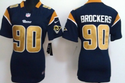 Nike St. Louis Rams #90 Michael Brockers Navy Blue Game Womens Jersey