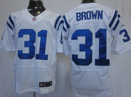 Nike Indianapolis Colts #31 Donald Brown White Elite Jersey 