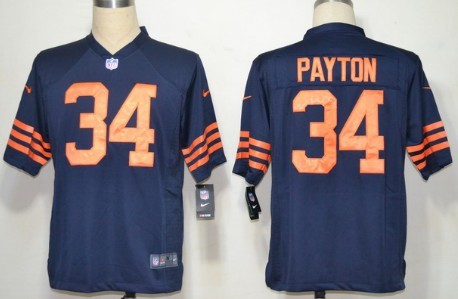 Nike Chicago Bears #34 Walter Payton Blue With Orange Game Jersey 