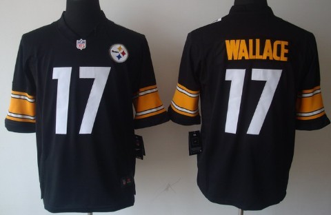 Nike Pittsburgh Steelers #17 Mike Wallace Black Limited Jersey 