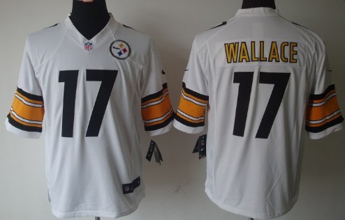 Nike Pittsburgh Steelers #17 Mike Wallace White Limited Jersey 