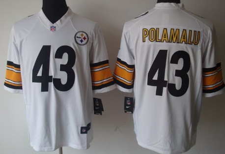 Nike Pittsburgh Steelers #43 Troy Polamalu White Limited Jersey 