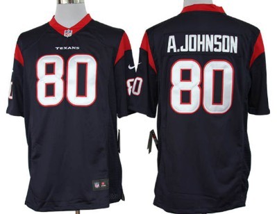 Nike Houston Texans #80 Andre Johnson Blue Limited Jersey 