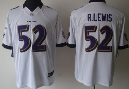 Nike Baltimore Ravens #52 Ray Lewis White Limited Jersey