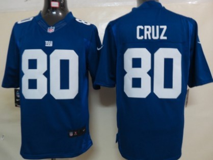 Nike New York Giants #80 Victor Cruz Blue Limited Jersey 