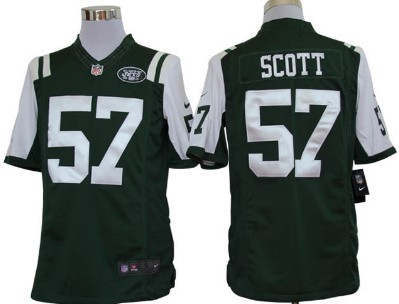 Nike New York Jets #57 Bart Scott Green Limited Jersey 