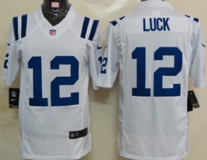 Nike Indianapolis Colts #12 Andrew Luck White Limited Jersey 