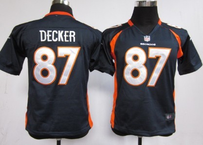 Nike Denver Broncos #87 Eric Decker Blue Game Kids Jersey 