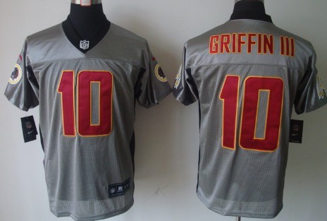 Nike Washington Redskins #10 Robert Griffin III Gray Shadow Elite Jersey 