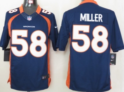 Nike Denver Broncos #58 Von Miller Blue Limited Jersey 