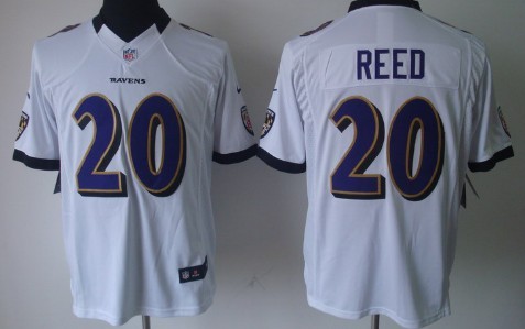 Nike Baltimore Ravens #20 Rd Reed White Limited Jersey 