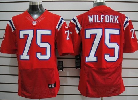 Nike New England Patriots #75 Vince Wilfork Red Elite Jersey 