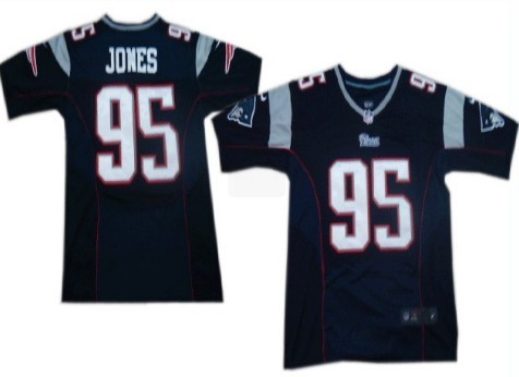 Nike New England Patriots #95 Chandler Jones Blue Elite Jersey 