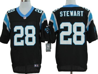 Nike Carolina Panthers #28 Jonathan Stewart Black Elite Jersey 