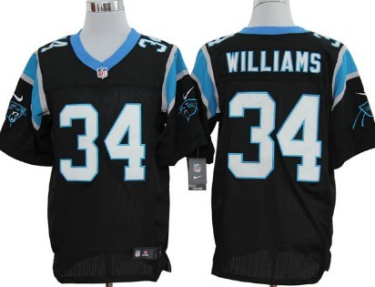 Nike Carolina Panthers #34 DeAngelo Williams Black Elite Jersey 