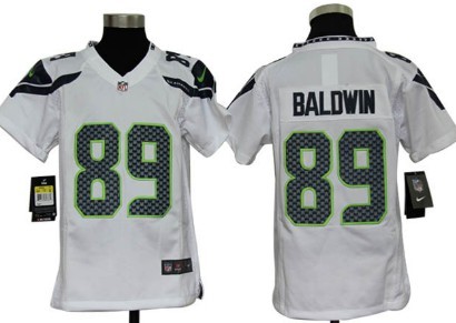 Nike Seattle Seahawks #89 Doug Baldwin White Game Kids Jersey 