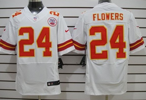 Nike Kansas City Chiefs #24 Brandon Flowers White Elite Jersey 