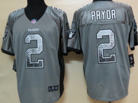 Nike Oakland Raiders #2 Terrelle Pryor Drift Fashion Gray Elite Jersey