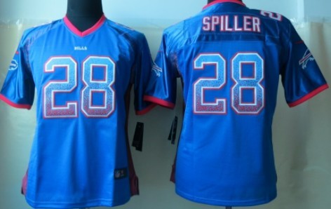 Nike Buffalo Bills #28 C.J. Spiller Drift Fashion Blue Womens Jersey 