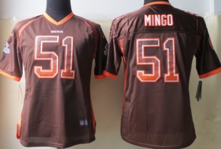 Nike Cleveland Browns #51 Barkevious Mingo Drift Fashion Brown Womens Jersey 