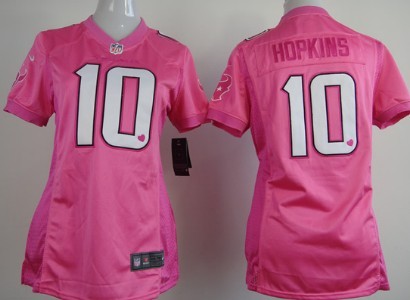 Nike Houston Texans #10 DeAndre Hopkins Pink Love Womens Jersey 