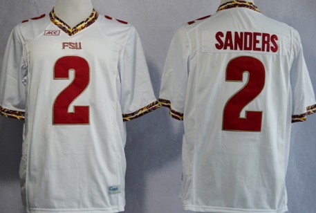 Florida State Seminoles #2 Deion Sanders 2013 White Jersey 