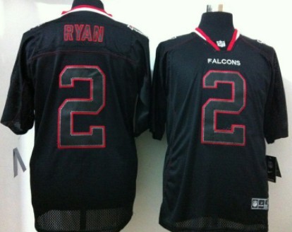 Nike Atlanta Falcons #2 Matt Ryan Lights Out Black Elite Jersey 