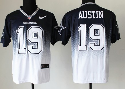 Nike Dallas Cowboys #19 Miles Austin Blue/White Fadeaway Elite Jersey 