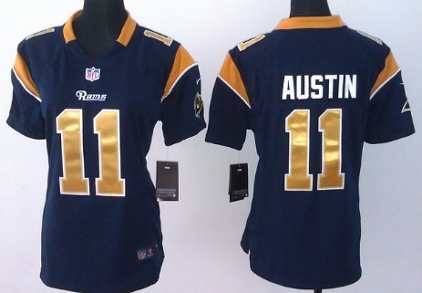 Nike St. Louis Rams #11 Tavon Austin Navy Blue Game Womens Jersey