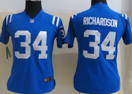 Nike Indianapolis Colts #34 Trent Richardson Blue Game Womens Jersey