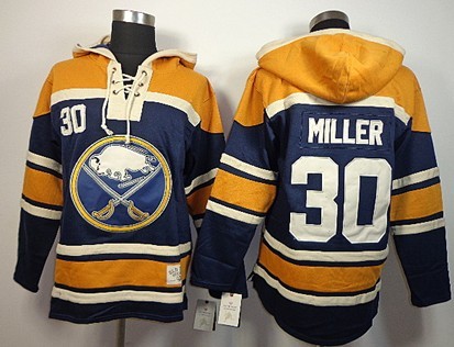 Old Time Hockey Buffalo Sabres #30 Ryan Miller Navy Blue Hoodie