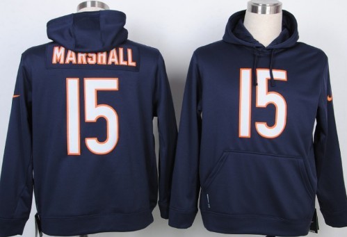 Nike Chicago Bears #15 Brandon Marshall Blue Hoodie