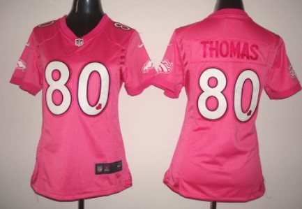 Nike Denver Broncos #80 Julius Thomas Pink Love Womens Jersey