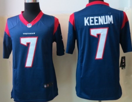 Nike Houston Texans #7 Case Keenum Blue Limited Jersey