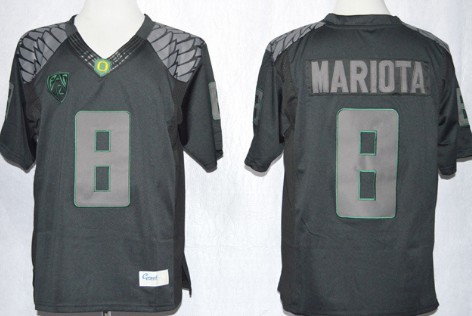 Oregon Ducks #8 Marcus Mariota 2103 Lights Black Out Limited Jersey